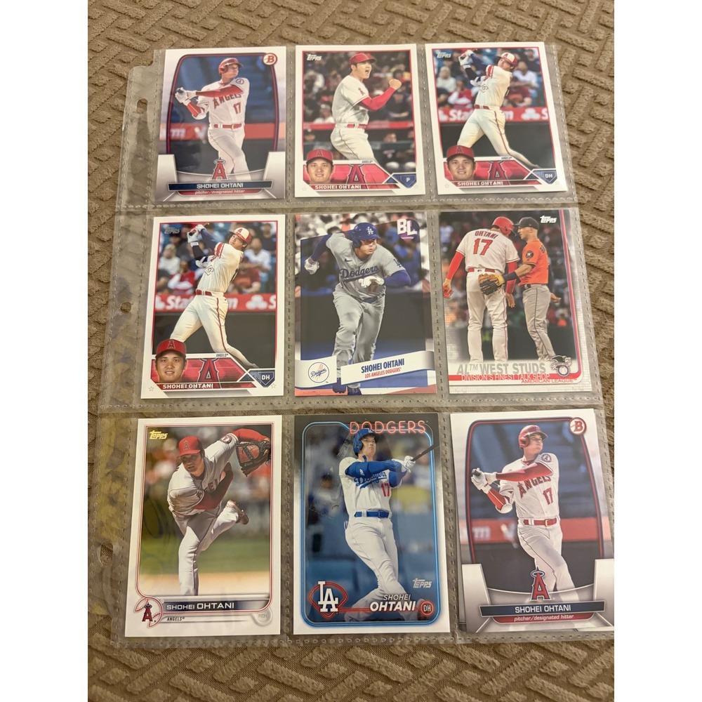 Shohei Ohtani Baseball Card Lot 10 Dodgers Angels Topps Bowman MLB Mixed Set